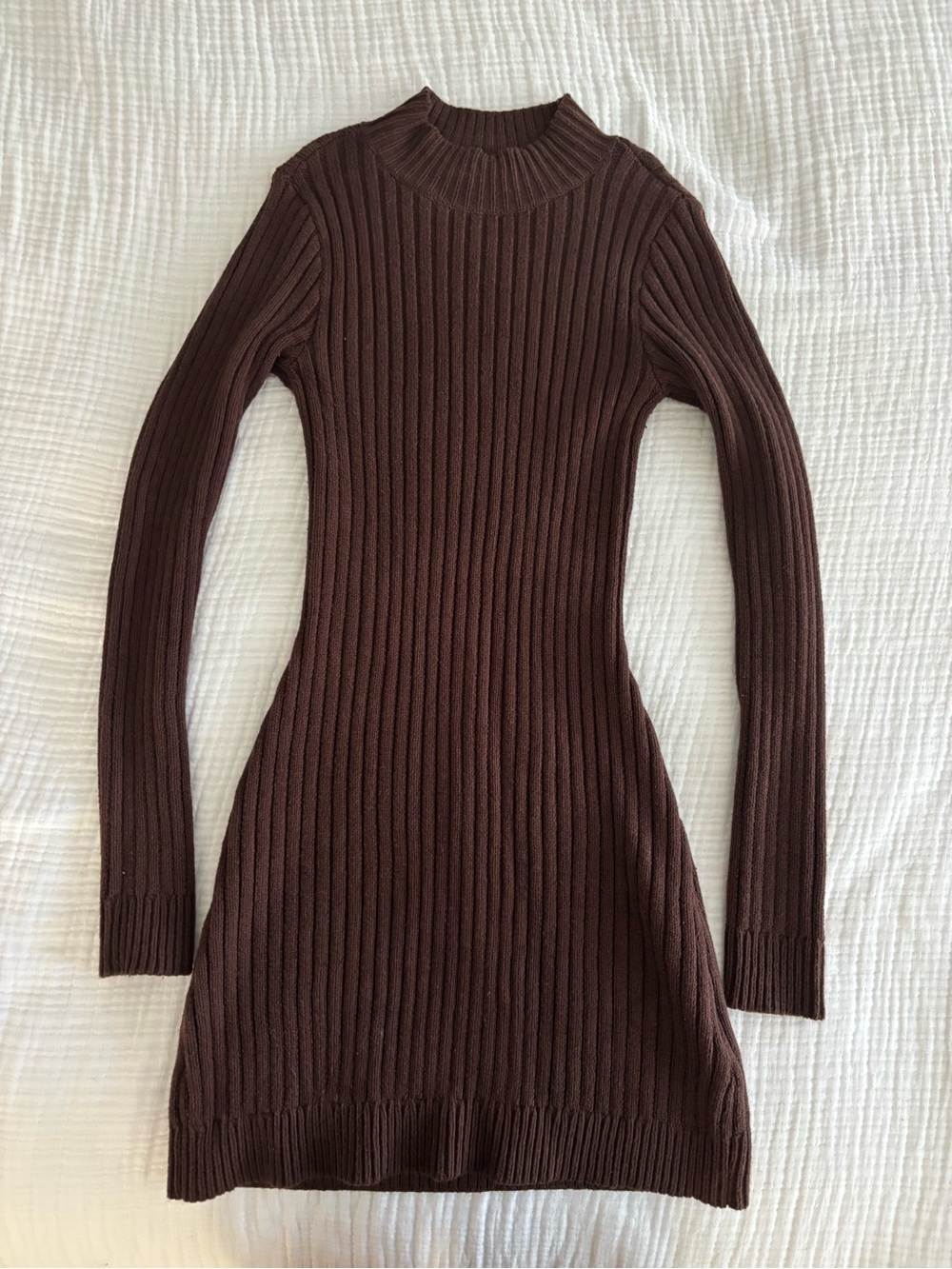 Hollister Ribbed Long-Sleeve Sweater Dress - Brown